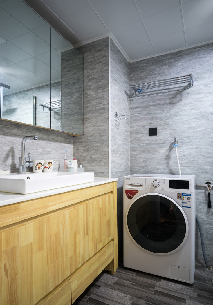 新房装修小洗衣机放哪里比较好,小户型卫生间洗衣机怎么放