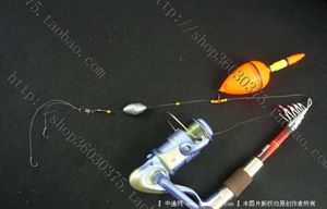 海竿钓鱼线绑法图解,海竿通心铅坠绑法图解