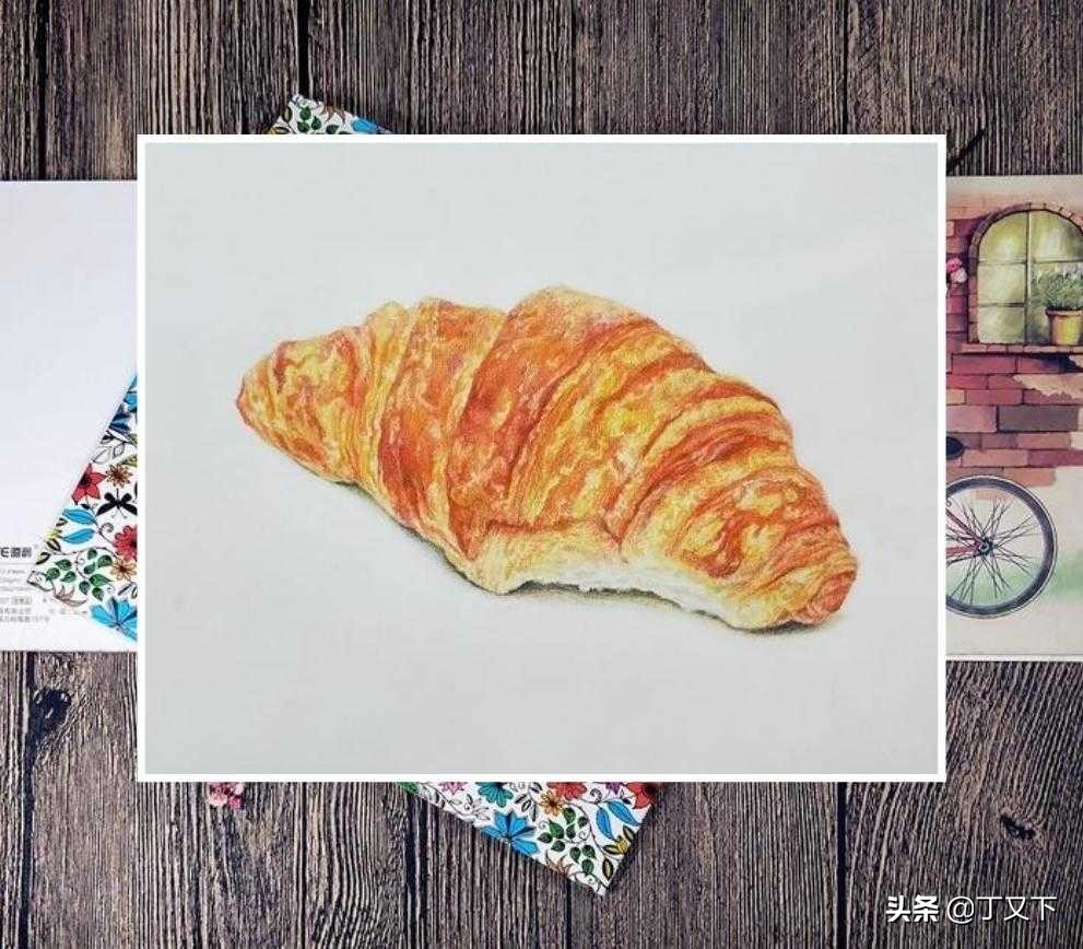 如何用彩铅画出真实的面包,彩铅入门必学500例蛋糕