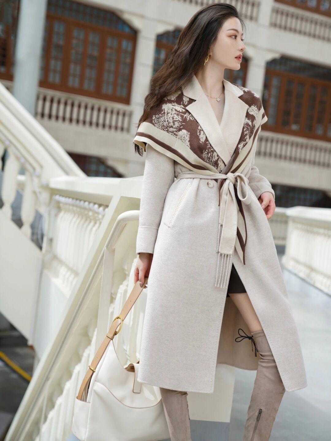 大衣穿不出来,短款收腰大衣好搭