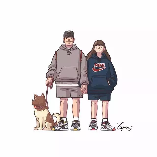 情侣日常手绘插画日记,手绘给女朋友的手账画