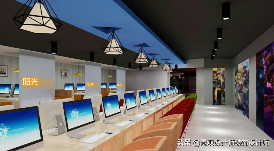 网咖设计效果图,网咖设计图哪找