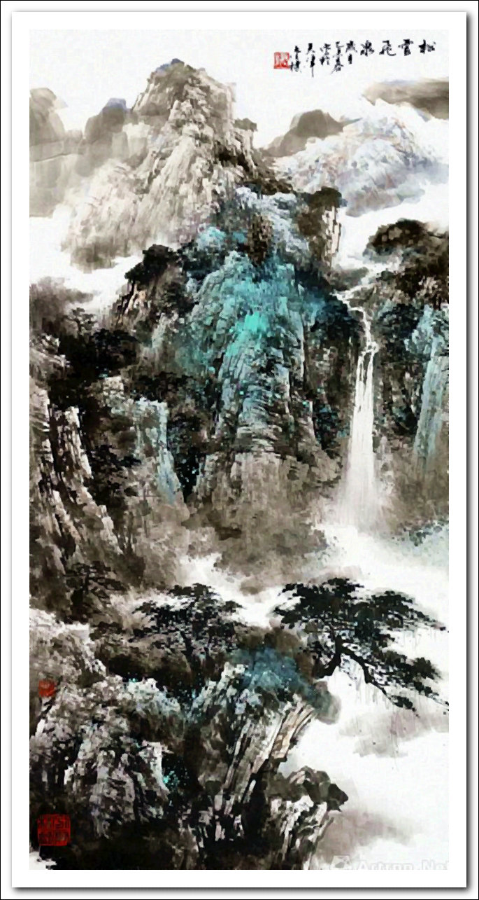 溪山山水画作品,郭金标高清山水画