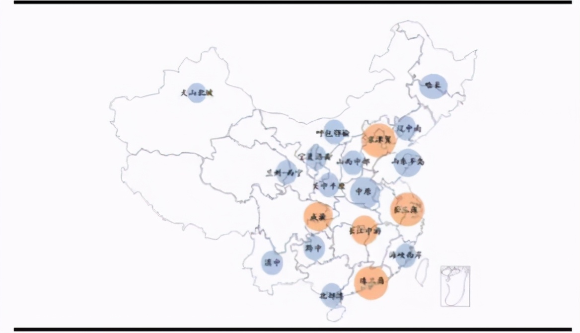 中国19个城市群地图,全国19个城市群是哪19个城市