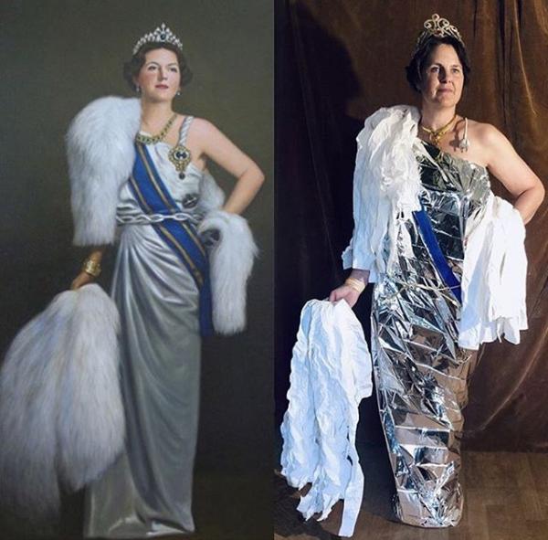 世界名画人物模仿搞笑,外国人恶搞画作