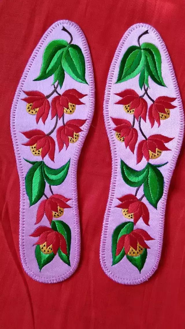 纯手工刺绣鞋垫都是什么图案,45款传统刺绣鞋垫