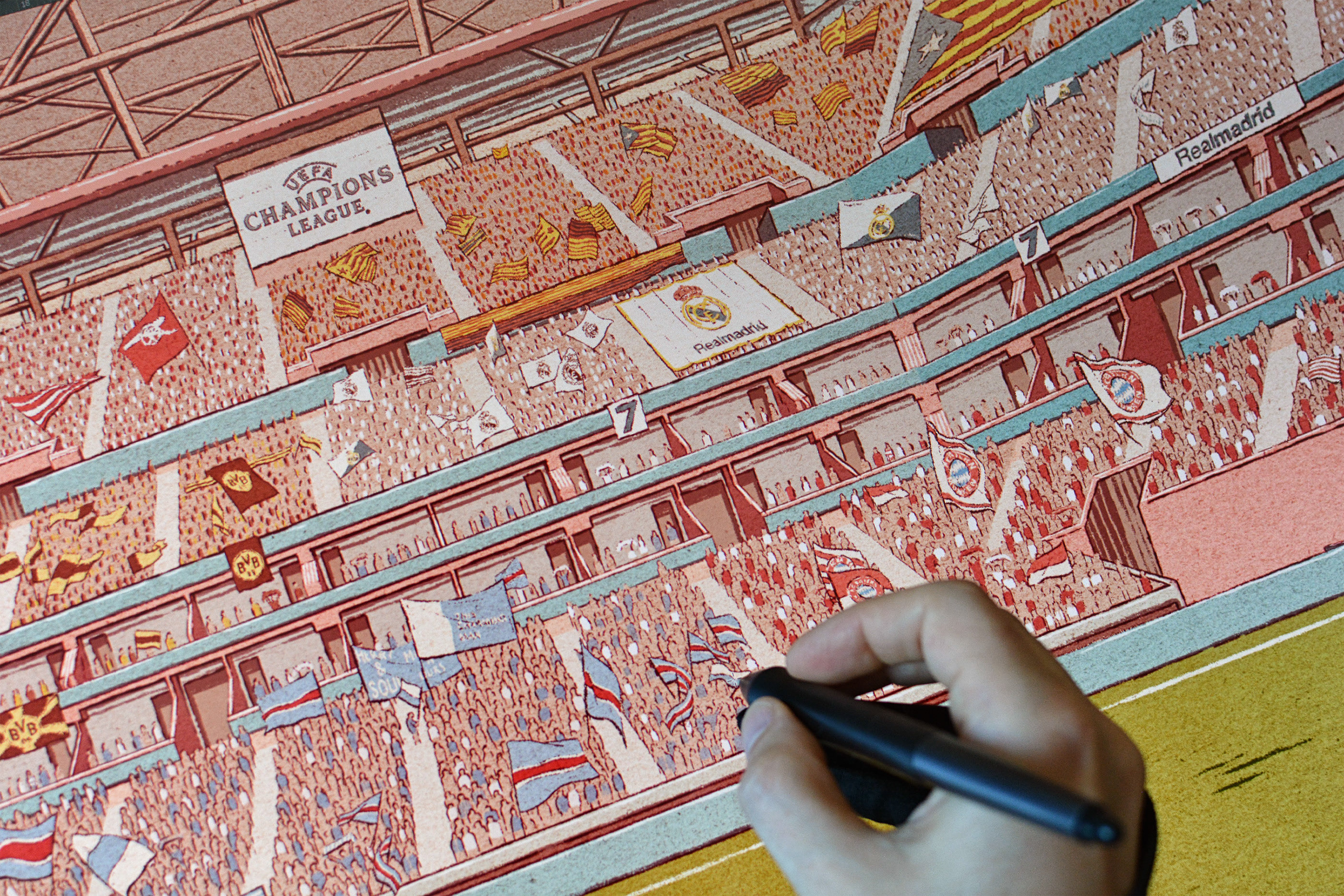 纯手绘足球运动员,关于足球的手绘画