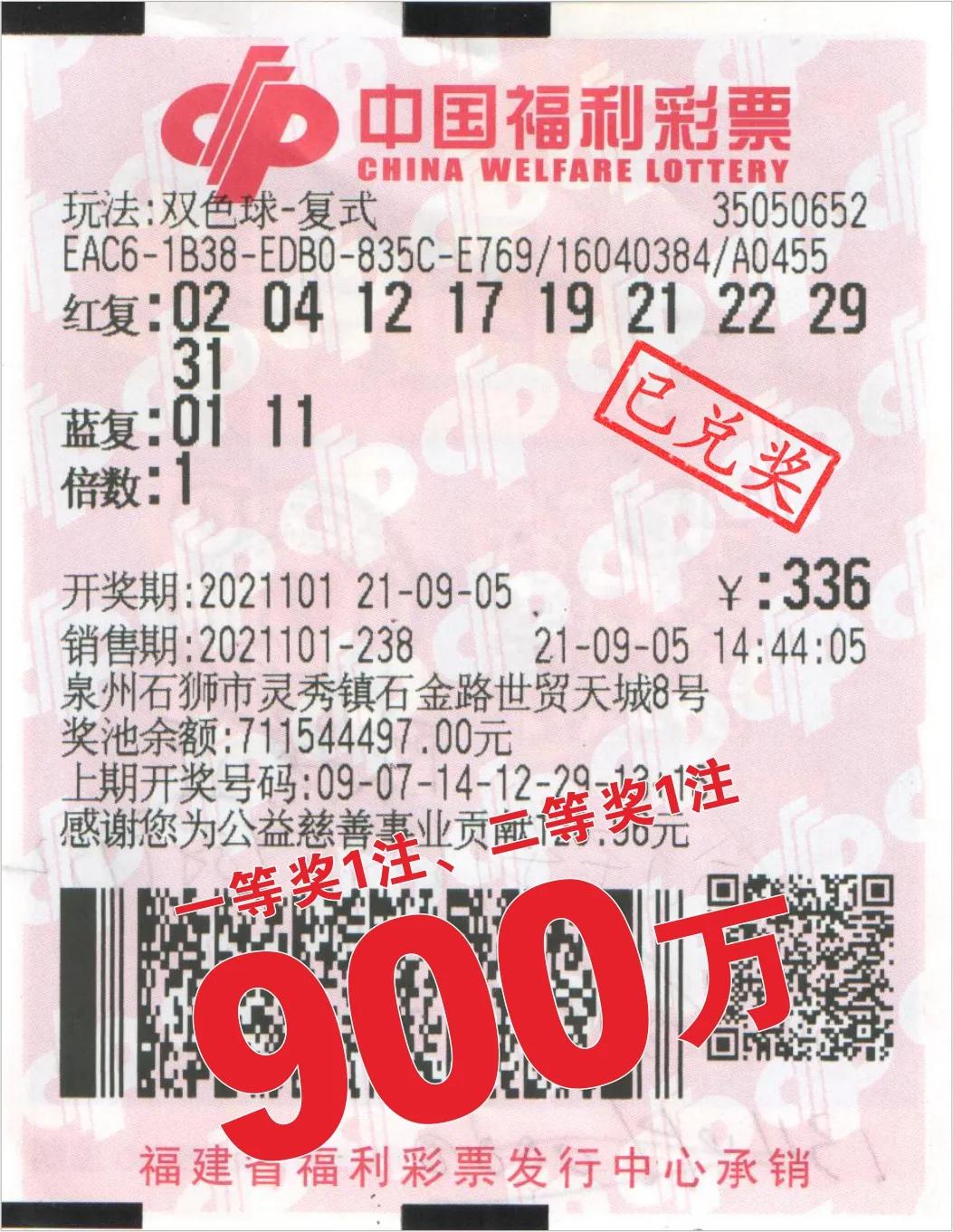 石狮彩民中900万,大奖67人合买团中双色球1759万元