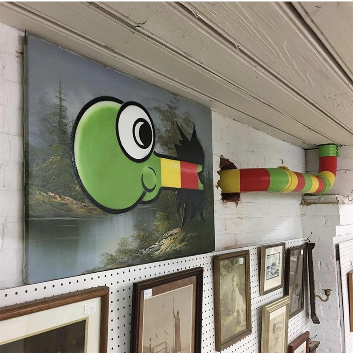 创意水管墙绘,水管彩绘简单又漂亮