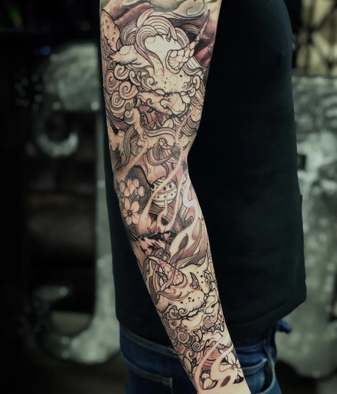 适合纹身的上古祥瑞神兽,最正宗的麒麟神兽纹身