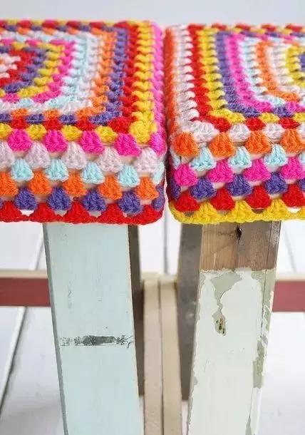 钩针汽车坐垫的编织教程,方形椅子坐垫钩针教程