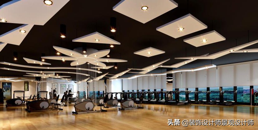 公司健身房设计效果图,书房健身房二合一设计效果图