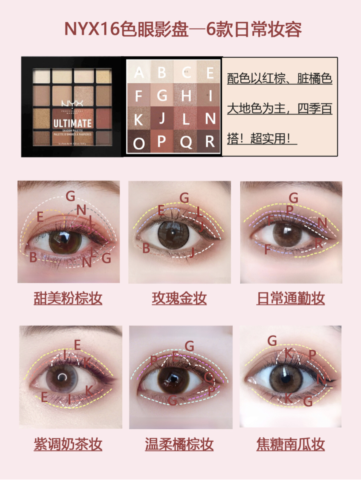 四色眼影盘的详细眼妆教程,眼影保姆式怎么搭配