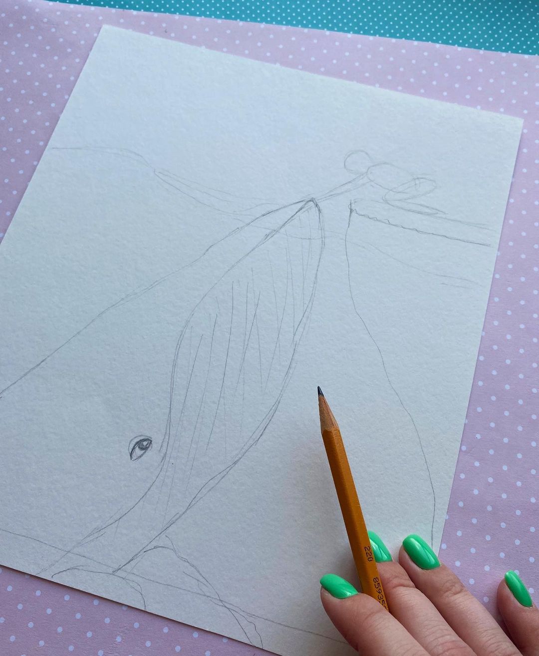 鲸鱼怎么画比较仙气水彩画,怎么用水彩画云朵上的鲸鱼