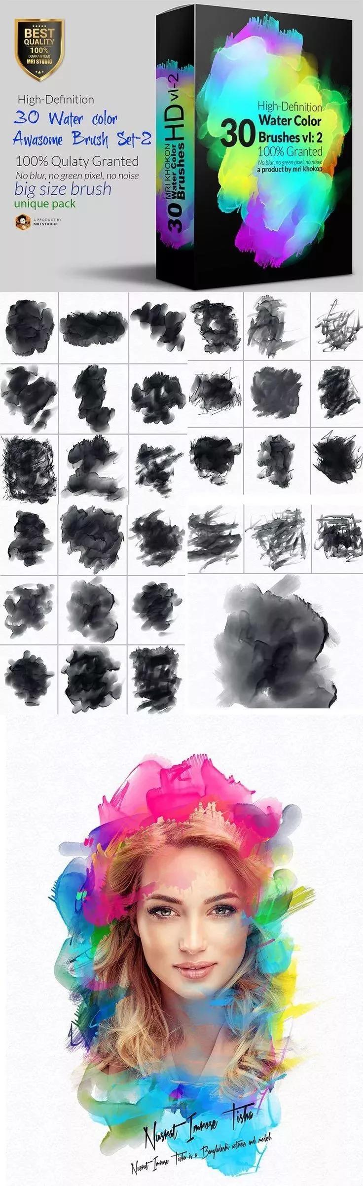 ps水彩风格的笔刷怎么调,水彩笔刷photoshop笔刷免费下载