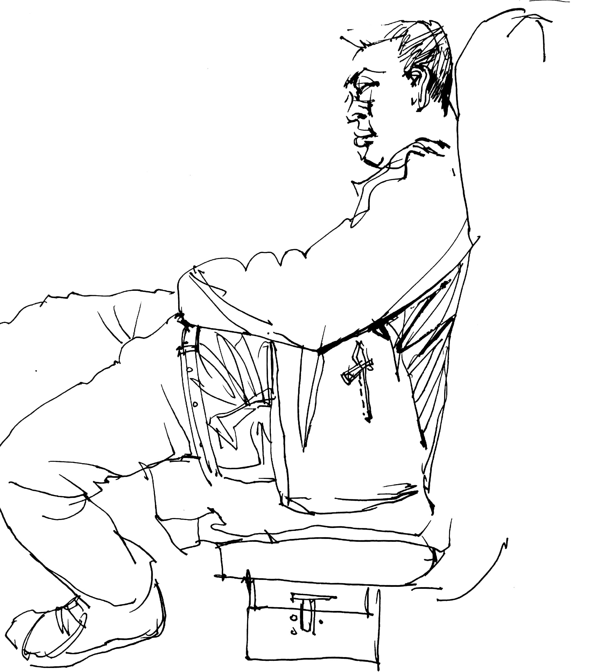 亲切友好的钢笔画速写