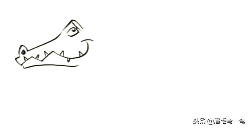 变异狂暴鳄鱼简笔画,鳄鱼爱上长颈鹿简笔画