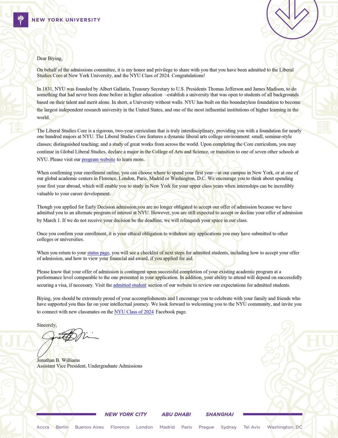 汇佳毕业生成长自述|纽约大学，没圆梦，我的梦还远着呢