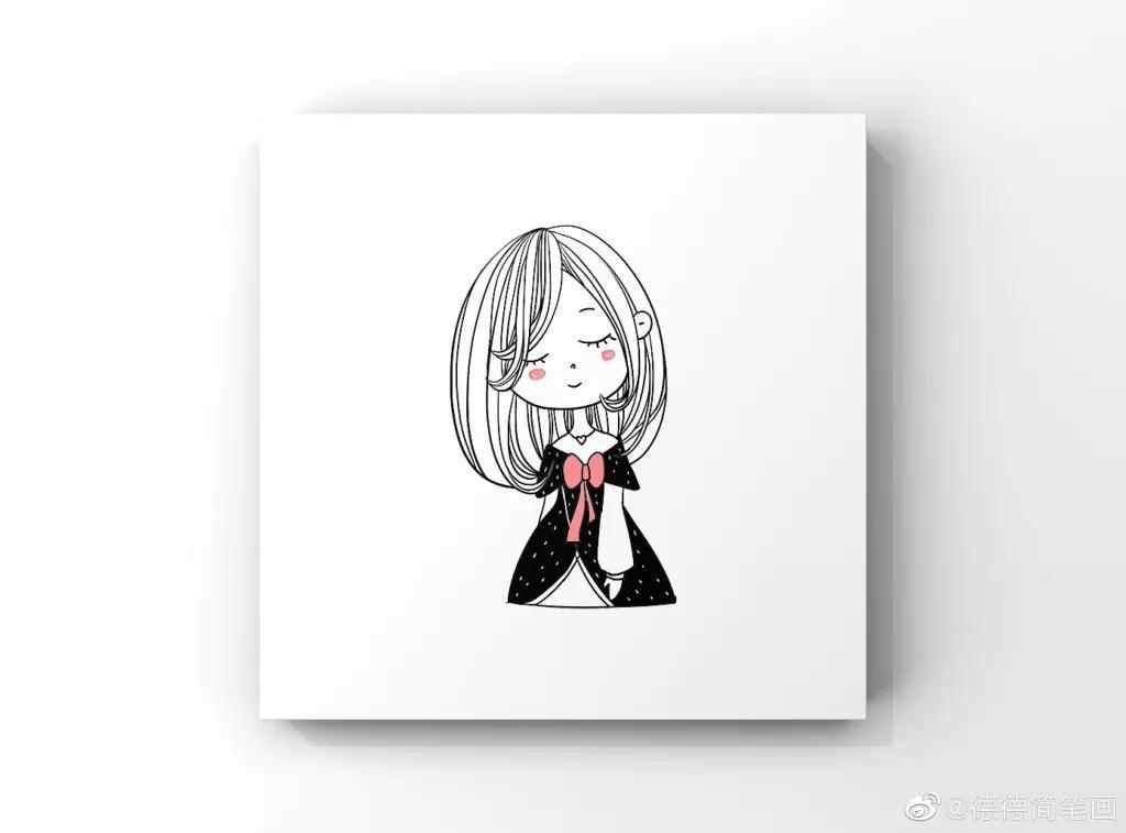 简单清新花卉的简笔画图片大全,唐老鸭简笔画可爱清新小女孩