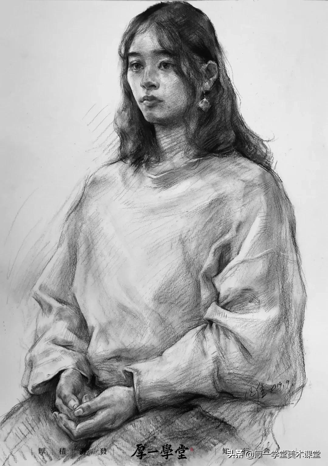 联考高分素描人头像,素描头像联考得分技巧