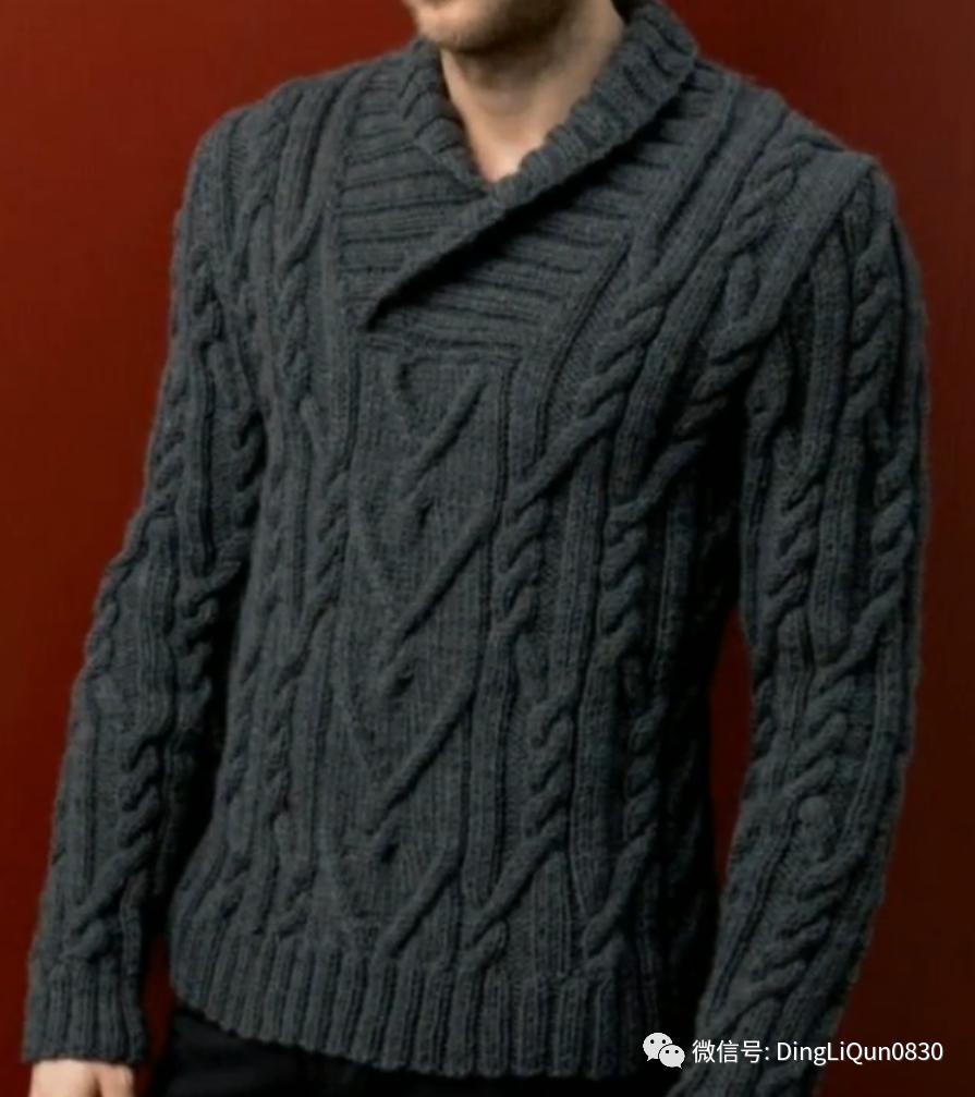 男士针织衫开衫秋冬款手工编织款,手工针织衫男款花样