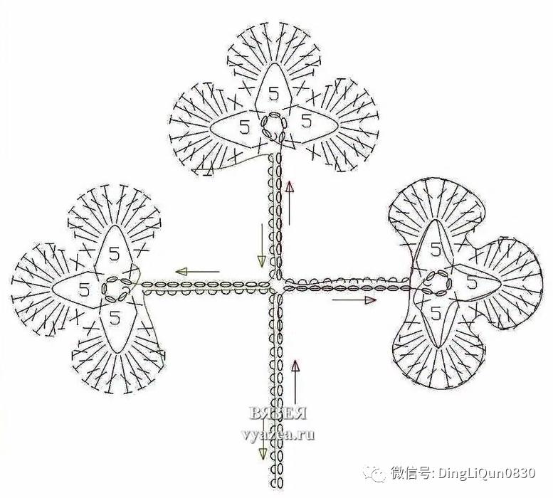 树枝树叶的编织图解,树叶钩针编织教程图解