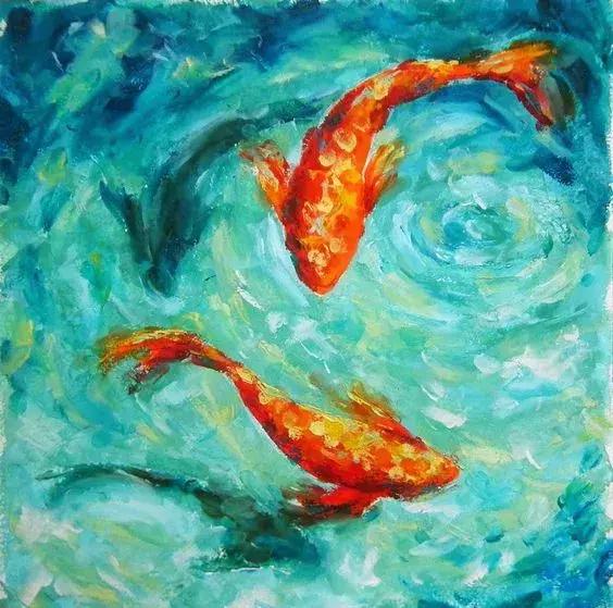 转运锦鲤简笔画,简笔画100种锦鲤图片