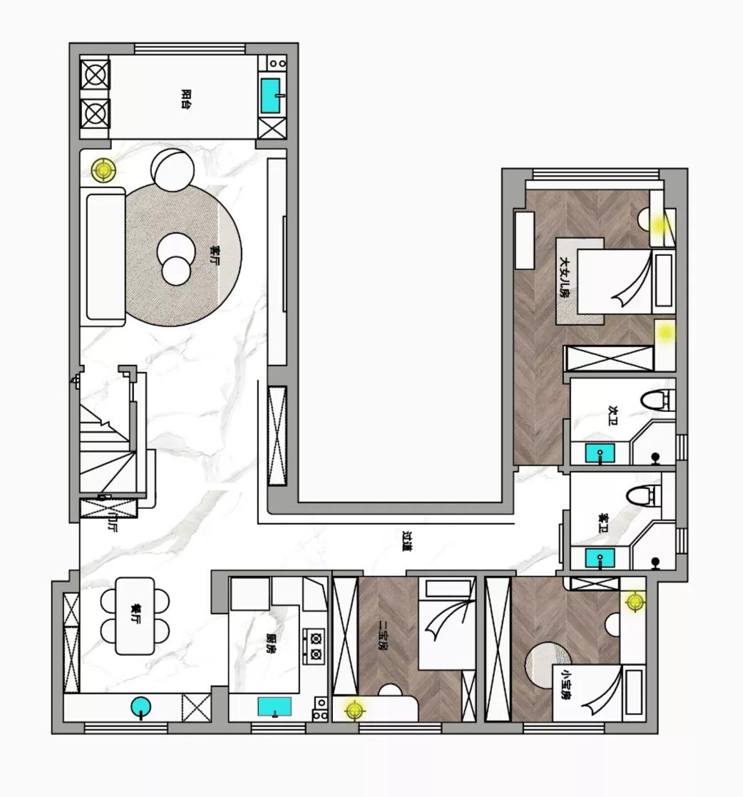 万科5.1米高loft复式设计,万科新著127平精装改造