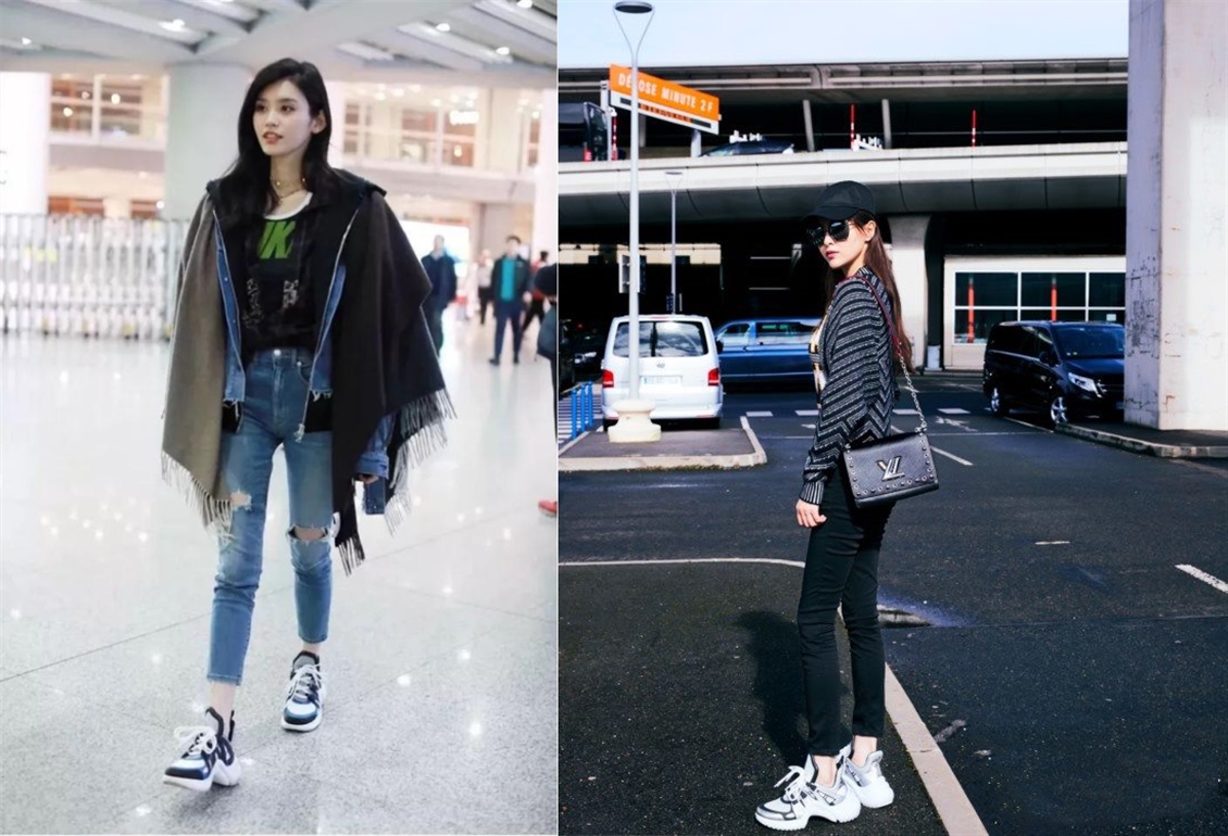 刘雯麦穗鞋,唐嫣刘雯马丁靴搭配图片