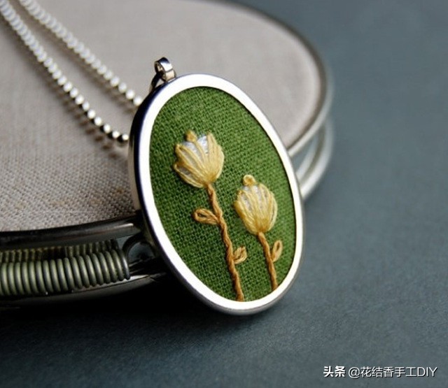 刺绣装饰项链,超级简单又可爱的刺绣教程