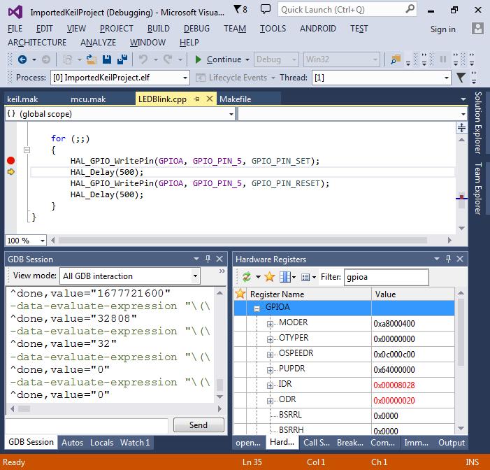 使用VisualGDB开发KeilMDK-ARM项目