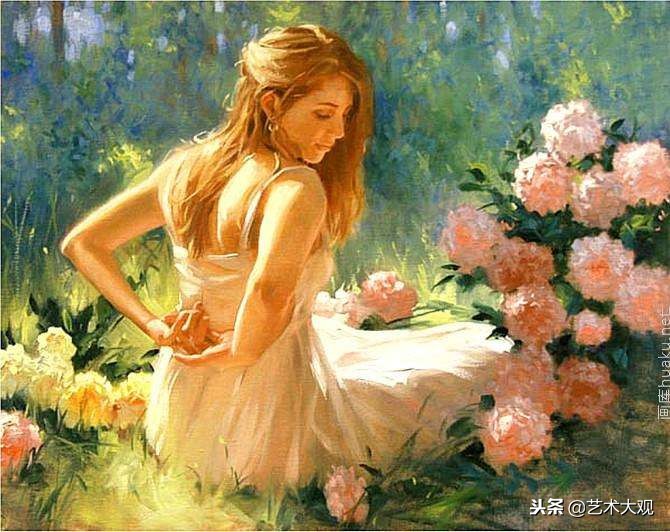 美国当代女性绘画,美国漂亮女人画