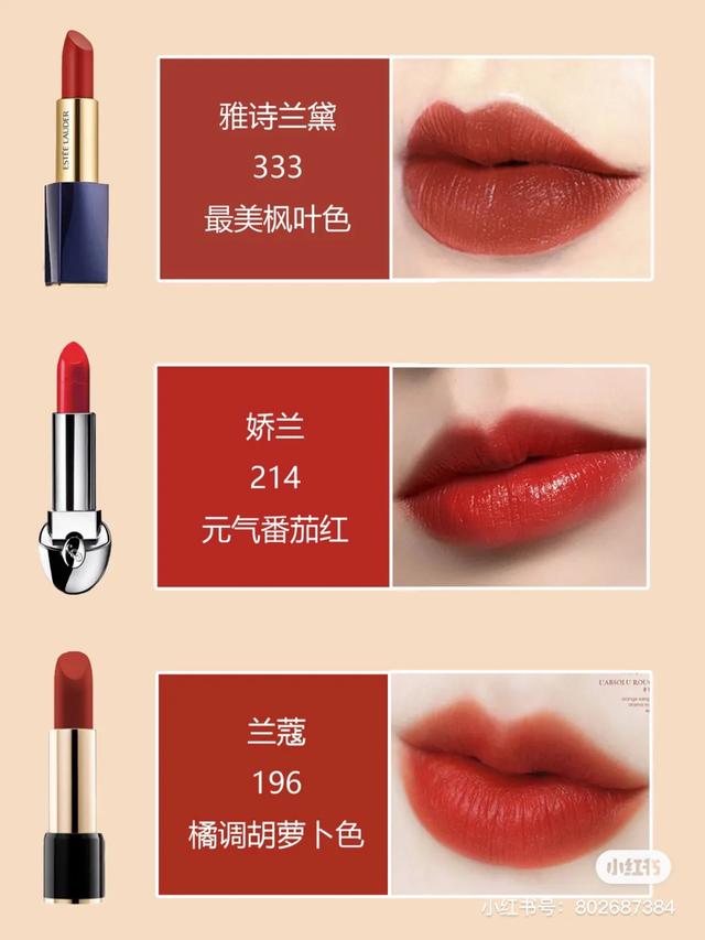 显白口红色号推荐黄皮大牌滋润,黄皮显白2021秋冬流行口红色