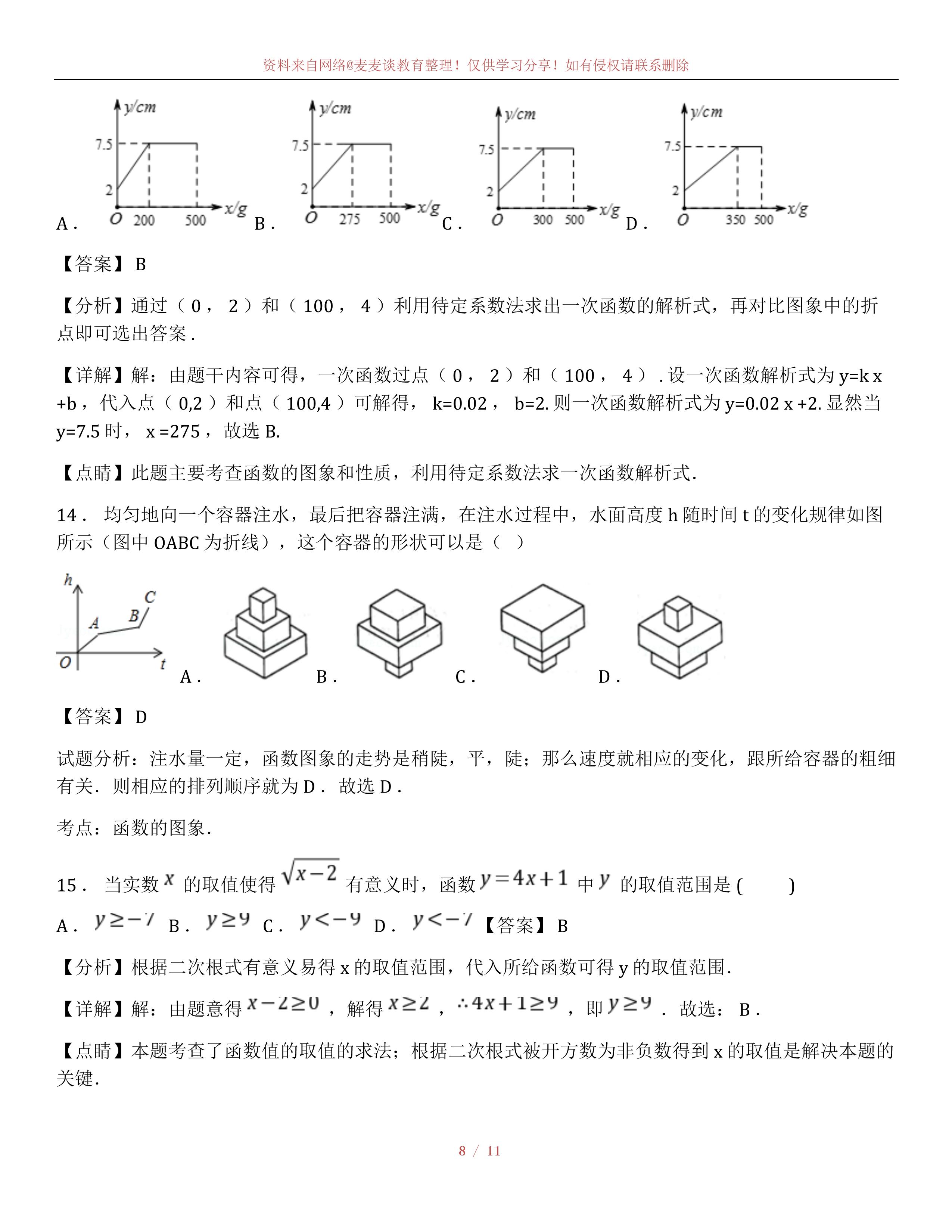 初中数学函数图像性质图片,初中数学定义新函数图像题讲解