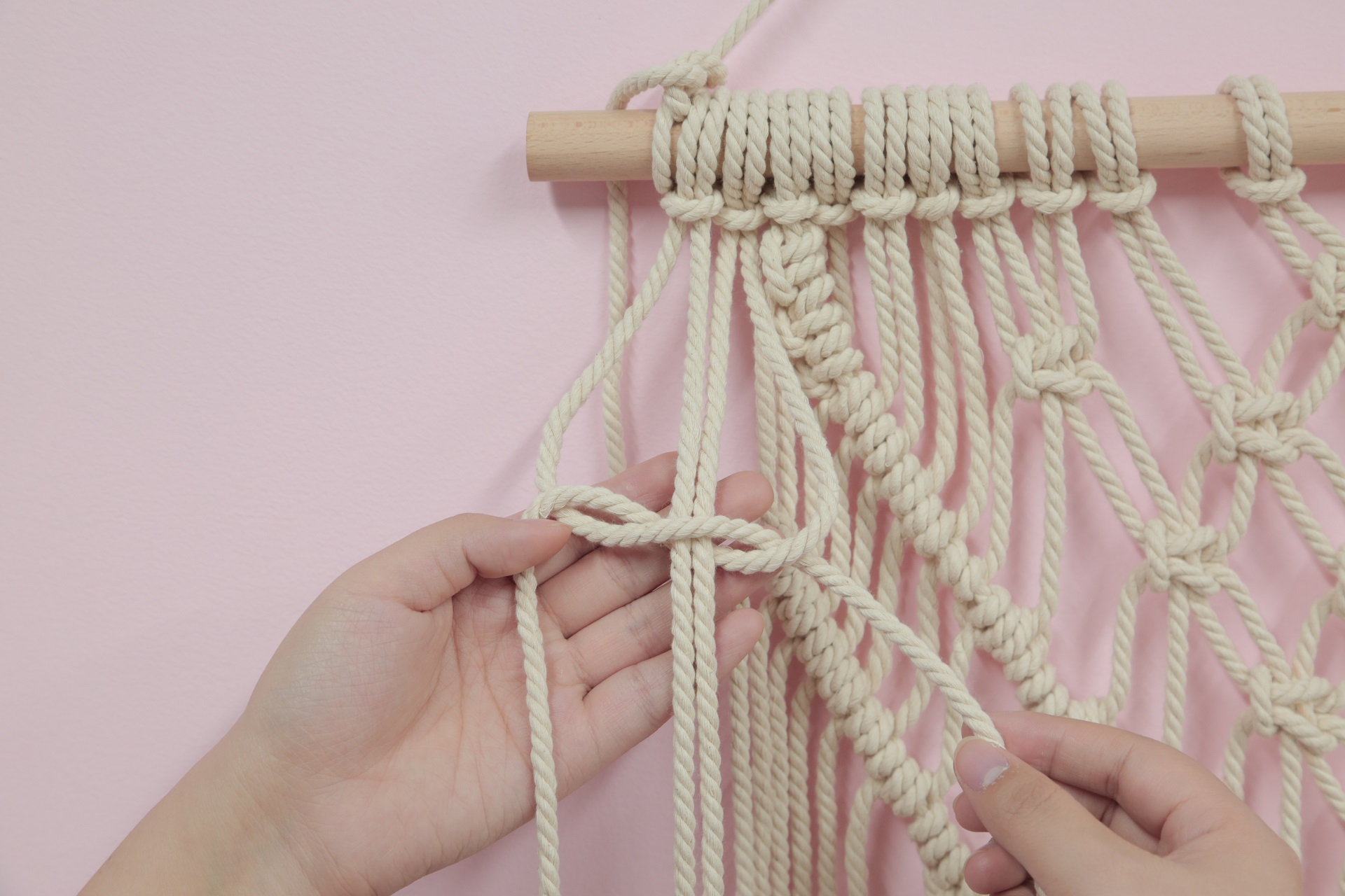 挂毯流苏编织绳教程,棉绳挂毯教程简单版