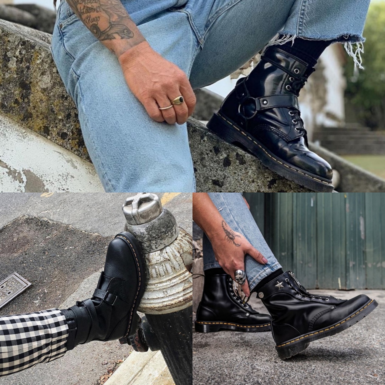 适合矮个子穿的马丁靴百搭款,卡其色马丁靴秋天搭配微胖女