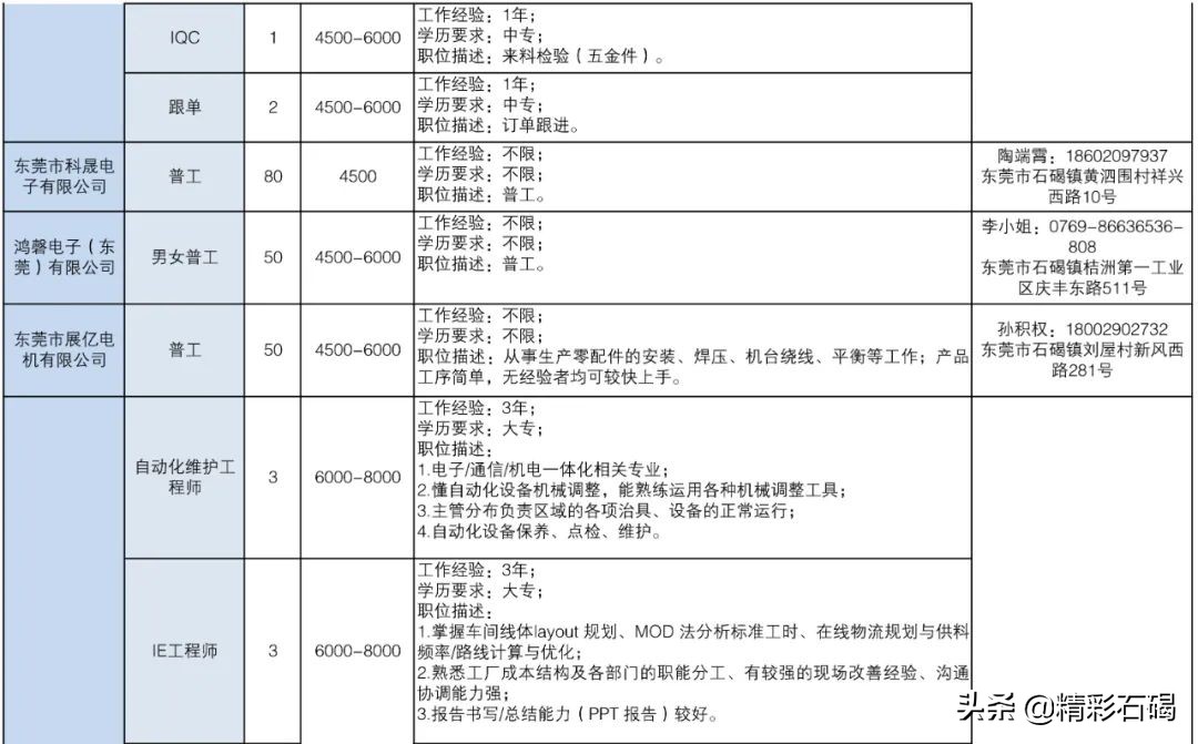 东莞石碣镇招聘编外人员15名,2020石碣政府招聘人员