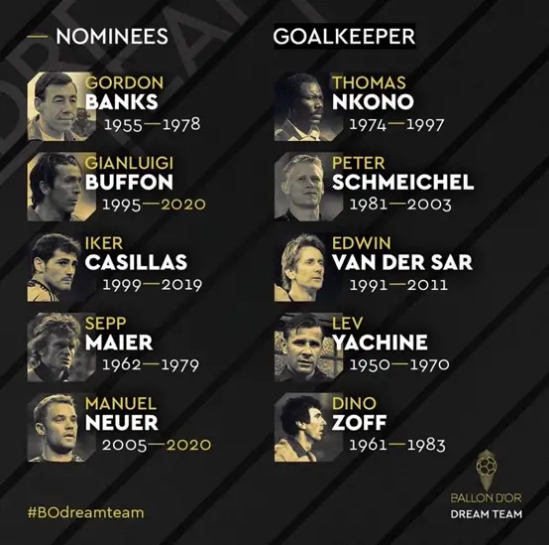 法国足球评历史最佳11人二阵,法国足球历史最佳11人