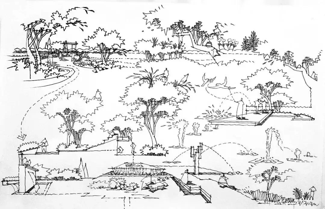 手绘效果图设计详解,干货五幅景观手绘效果图步骤图解