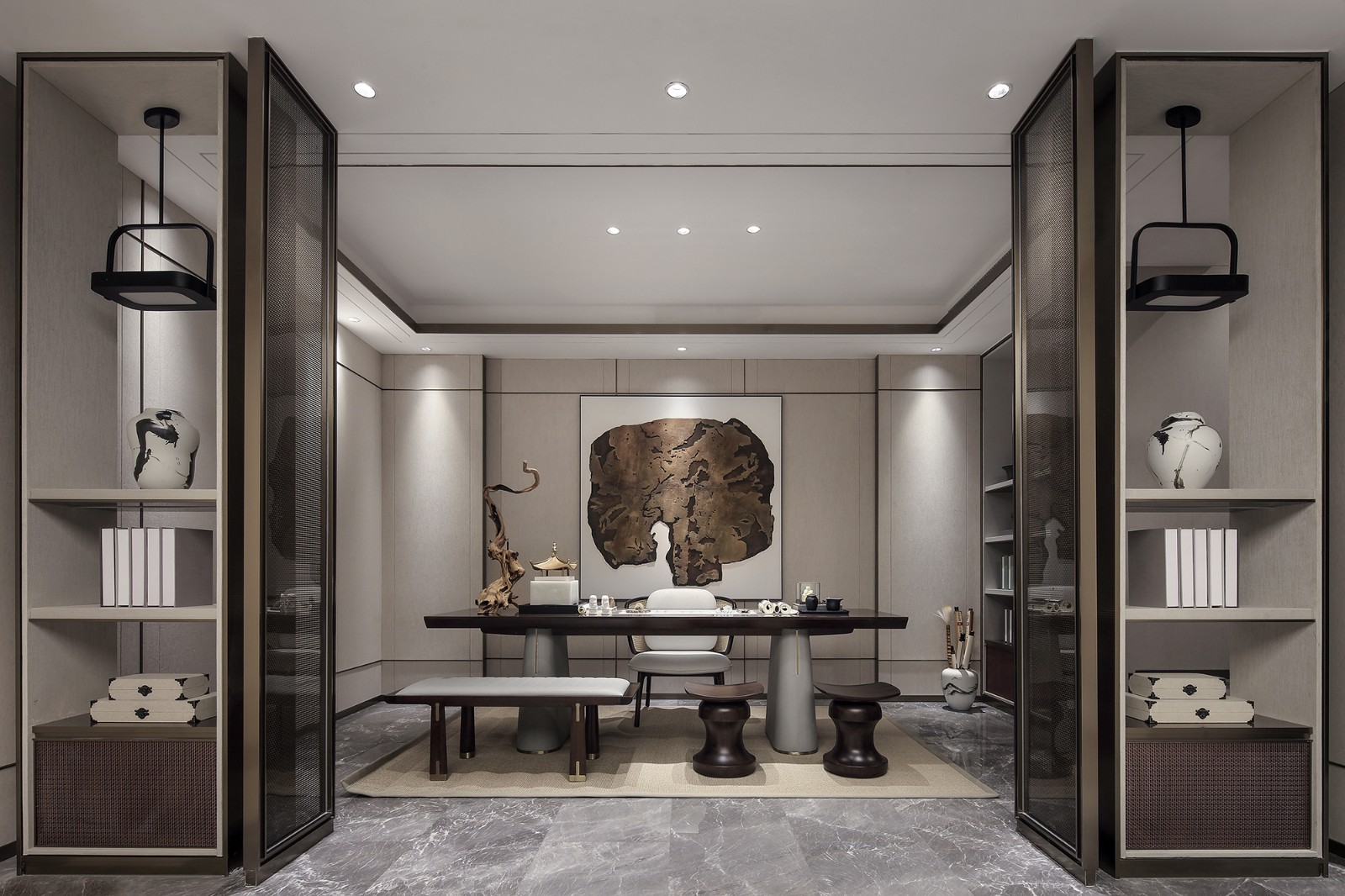 中式装修风格样板房图,桃花源120平中式风格样板房