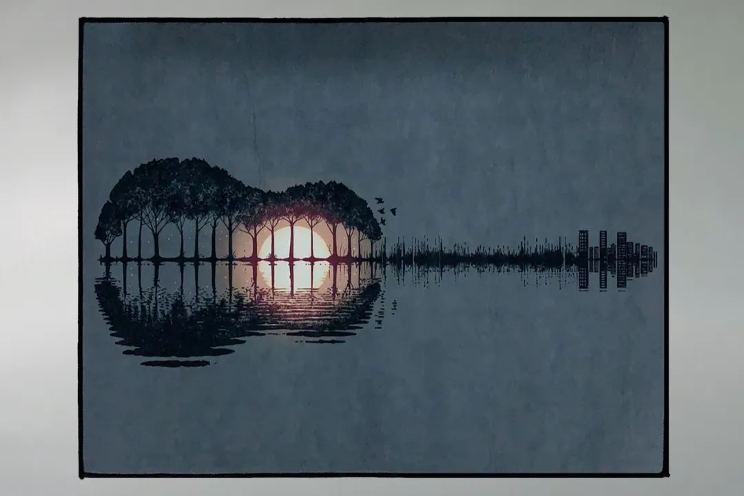 吉他圆形地毯,吉他款地毯