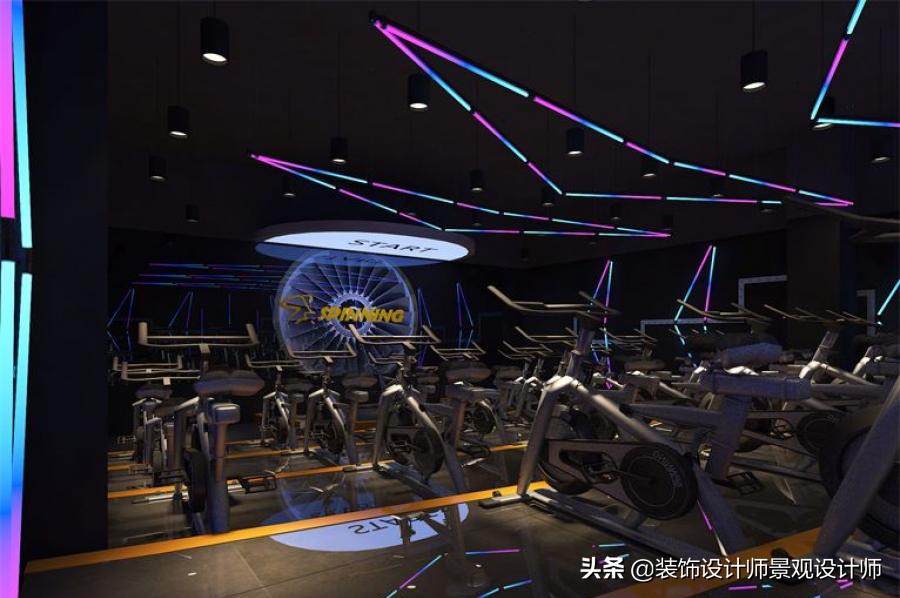 公司健身房设计效果图,书房健身房二合一设计效果图