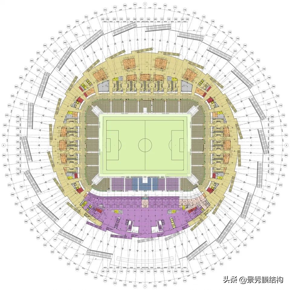 膜结构球场案例,膜结构球场效果图
