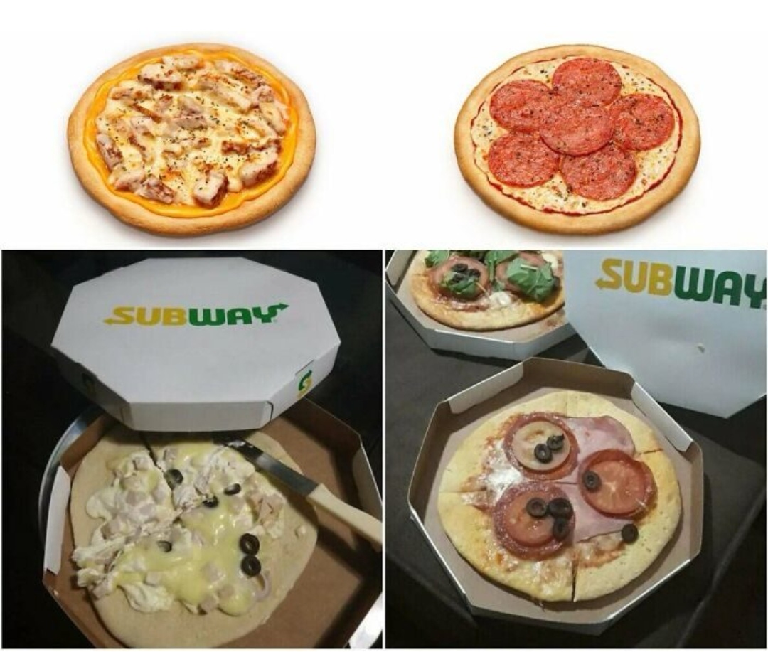 18张笑到头掉的“广告不实照”，我说，那个饼是忘记放馅了吗？