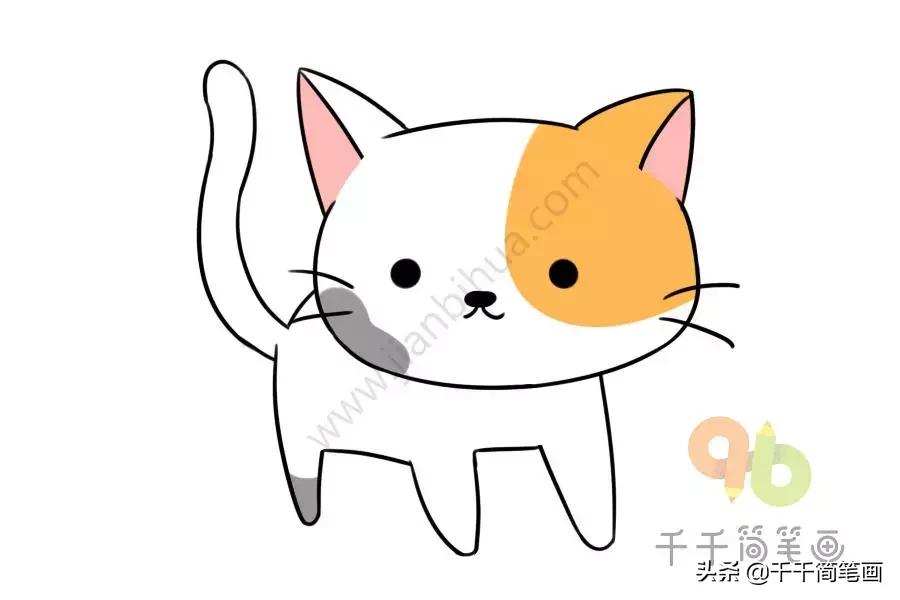 画画教程简单可爱卡通小猫的爪子,可爱小猫画法简单又好看
