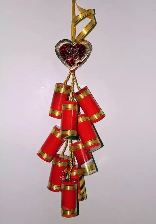 元旦节手工纸灯笼鞭炮,元旦手工立体鞭炮