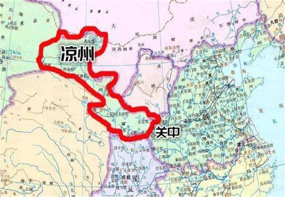 三国时期凉州周边势力分布地图,三国时期的雍州和凉州地图全貌