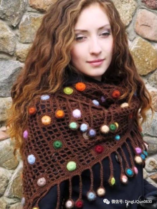 针织披肩作品,披肩花式围巾编织教程