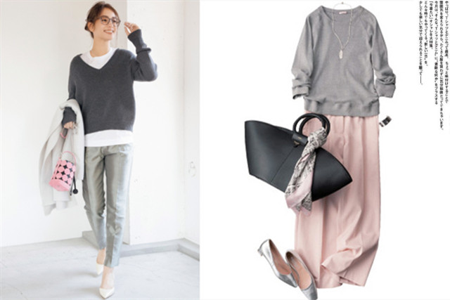 灰色和粉色是不是完美搭配,粉色搭配灰色满满的高级感