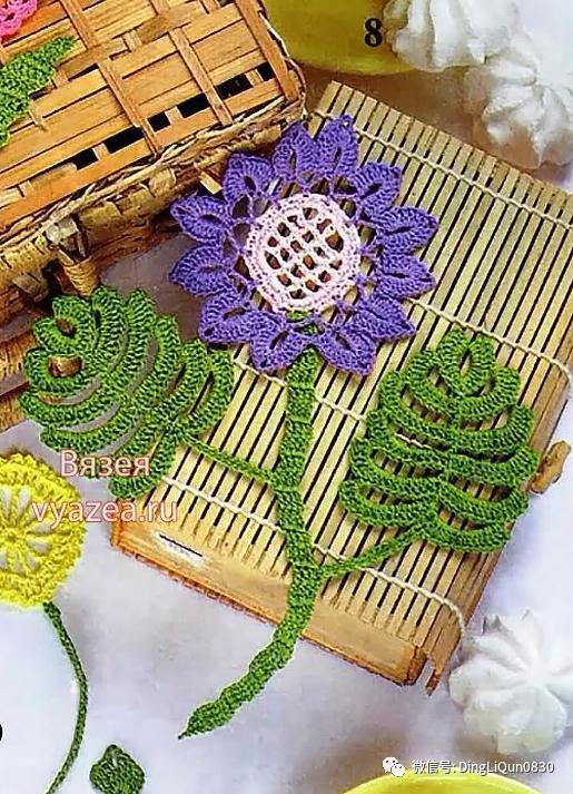 树枝树叶的编织图解,树叶钩针编织教程图解